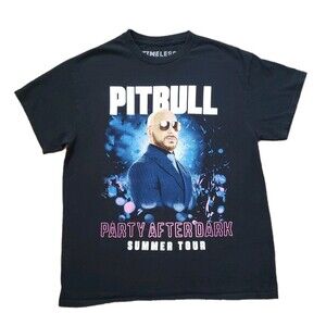 Pitbull Party After Dark Summer Tour Size Medium Mens Black Timeless T-Shirt